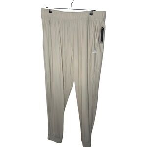 Adidas Mens Essential Jogger Pants Beige Athletic Training Gym XL